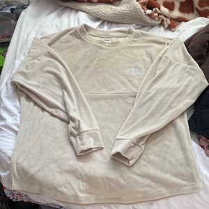 Ivory Velour Crew Neck